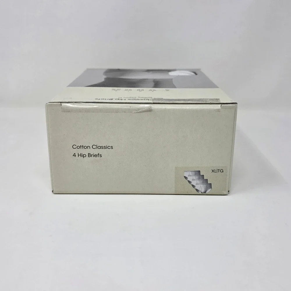 Calvin Klein Cotton Classics Hip Briefs Mens Size XL White 4-Pack NP2172F